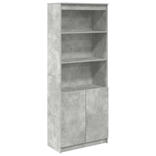 vidaXL Buffet Haut Gris béton 70x35x180 cm Bois d'ingénierie, Armoire, Armoire latérale, Armoire...