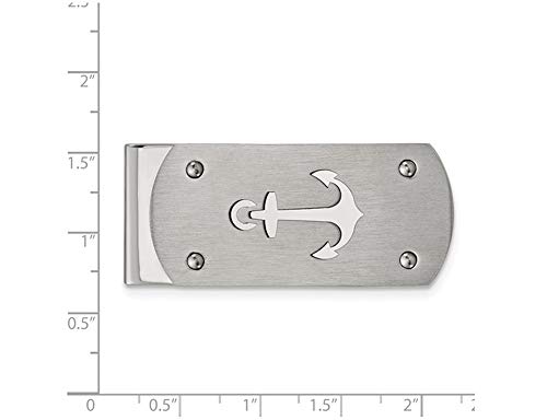 Mens Stainless Steel Brushed Anchor Money Clip2