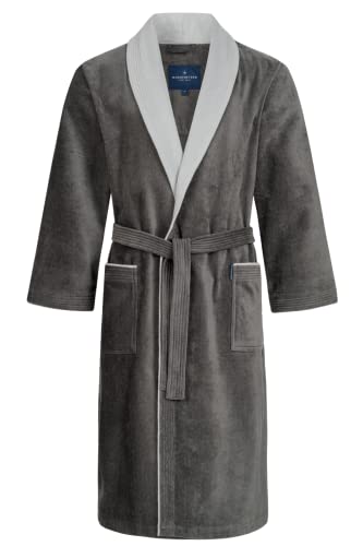 Morgenstern Bademantel Herren 100% Baumwolle Frottee Velours Saunamantel...