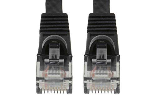 Cable de red plano Cat 6 UTP 6 ft negro miniatura 4