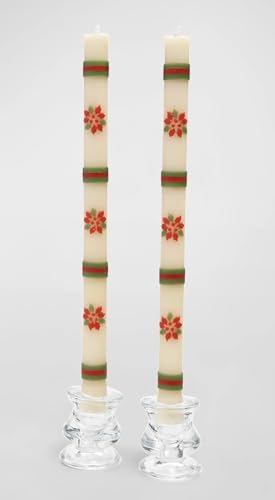 MACKENZIE-CHILDS Dinner Candles - Set of 2 (Poinsettia Dinner)