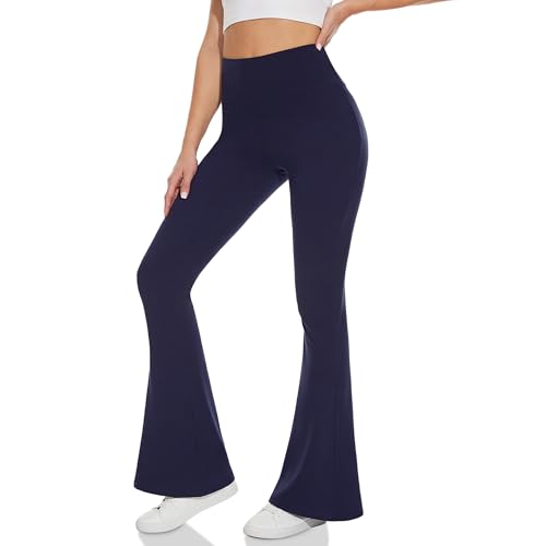 Pantalon de yoga bootcut HIPOWER taille haute bleu marine taille M