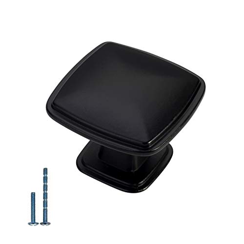 Amerdeco Hardware 10 Pack K0003MB Matte Black Cupboard Drawer Knobs Kitchen Cabinet Knobs Door Handles Single Hole Cabinet T Bar Handles
