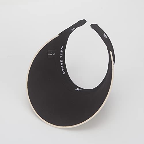 White Sands Moja Reversible Linen Sun Cap Two-Tone Sun Visor Chamela Beige, Black #TOP7