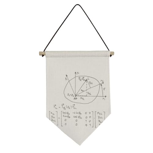 Toile suspendue maths art déco pour sublimer un mur blanc vide