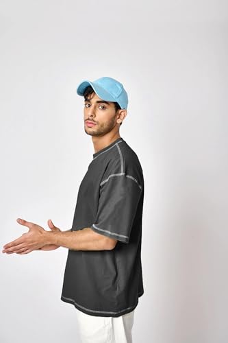 Image of Mens Fashion Oversized Fit Men's T-Shirt with Contrast Collar | Premium Slim Fit Half Sleeve Casual Polo Tee