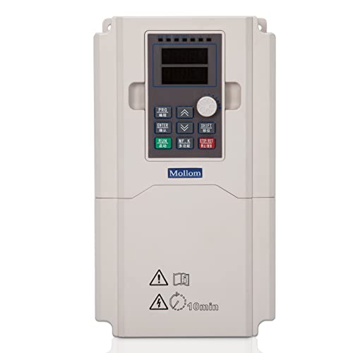 MOLLOM VFD 220V 7.5KW 32A 10HP Single or Three Phase Input to 3 Phase 0-3000 Hz Output Variable Frequency Drive Control Inverter for Spindle Motor CNC Speed Control