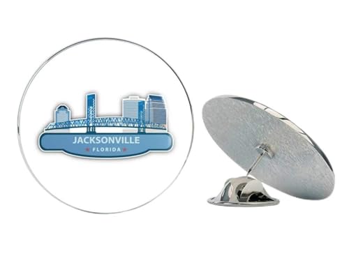 Jacksonville City Florida USA Label Round Metal 0.75