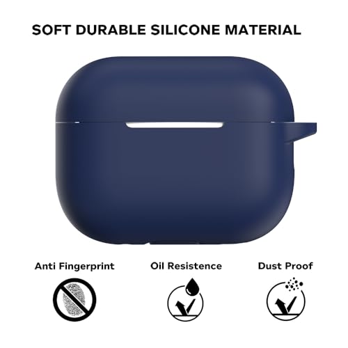 Image of Sounce Earphone Case Cover Compatible for Airpods Pro 2 Case 2022, Soft Silicone Skin Case Cover Shock-Absorbing Protective Case with Keychain [Front LED Visible](Blue)