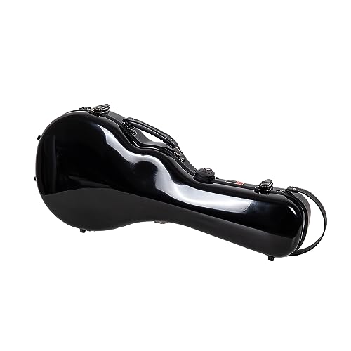 Image of Crossrock Case - Fiberglass Mandolin Case - Fits Both A & F Styles - Padded Straps, Accessory Compartment, Fixed & Removable Padding - Includes TSA Lock - Black
