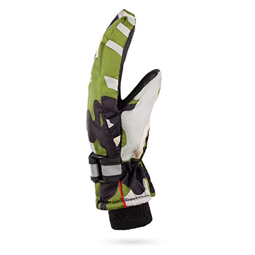 Isee Case Insulated Winter Cold Weather Ski Gloves For Kids (Boys And Girls) Waterproof Windproof (Camo) #TOP1