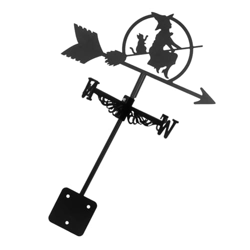 Toddmomy Wetterfahne Metall mit Hexenmotiv Robuste Dachmontage für Garten und Außendekoration Wetterfahne für Farmhäuser und Patios Charmante Windrichtungsanzeige mit Hexe und Katze Toddmomy Wetterfahne Metall mit Hexenmotiv Robuste Dachmontage für Garten und Außendekoration Wetterfahne für Farmhäuser und Patios Charmante Windrichtungsanzeige mit Hexe und Katze