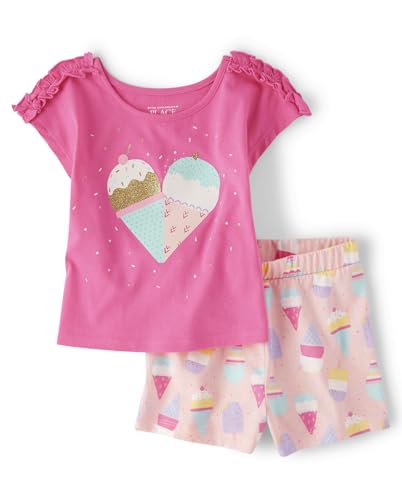 Camisetas y pantalones cortos de bebé niña de algodón ligero para climas cálidos