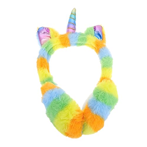 NOLITOY Foldable Plush Unicorn Ear Muffs Warm Winter Ear Cover for Cold Weather