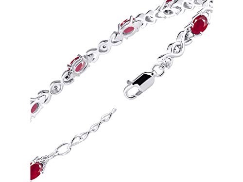 Rylos Bracelets for Women 925 Sterling Silver XOXO Hugs & Kisses Tennis Bracelet Gemstone & Diamonds Adjustable to Fit 7"-8" Wrist, 10 Gorgeous 6X4MM Jewelry for Women Friendship Bracelets3