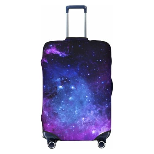 Blue Galaxy Print Suitcase Cover Luggage Protector Washable Elastic Fashionable Travel Gear Cover