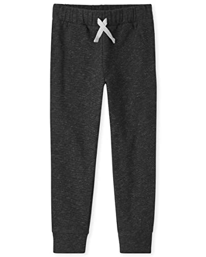 The Children's Place,Fleece Jogger Sweatpants,Single,Black Heathered,Large (10/12)