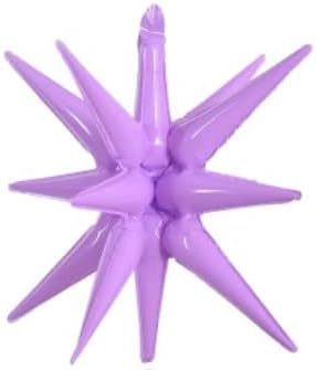 8 pointer Starburst Cone Foil Balloons, Explosion Star Foil Balloons, Point Star Balloons for Bachelorette Party Supplies, Birthday, Wedding, Photo Booth, Backdrop (Purple)