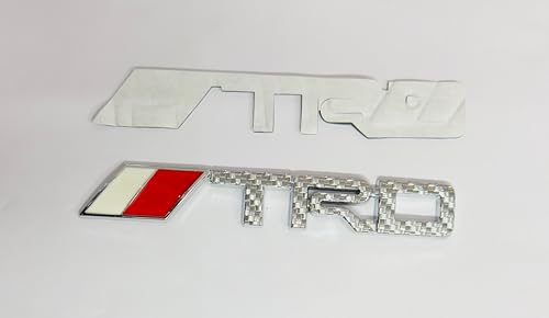 Image of Emblems for Car & Bike Metal Lo.go and Grill Me.tal Lo.go, Auto Accessories for Car Emblem 3D Badge Auto Racing Sport Sticker Grand Tourer Decal. (Long New Silver TRD Logo.)