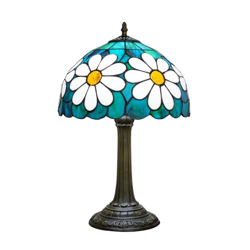 Stained-Glass Tiffany-Style Chrysanthemum Mushroom Table Lamp 12×12×18in