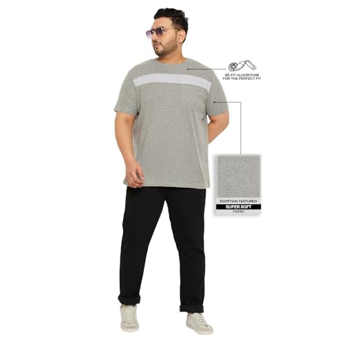 Image of Bigbanana Plus Size Men's Regular Fit Textured Round Neck Tshirt