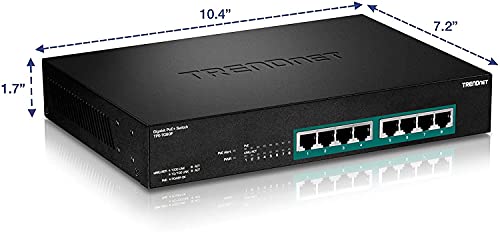 Image of TRENDnet 8-Port Gigabit Full Power Poe+ Switch, 8 x Gigabit PoE+ Ports, 240W Power Budget, 16Gbps Switching Capacity, Rack Mountable, Ethernet Network Switch, Metal, Lifetime Protection, TPE-TG80F