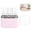 Mini Shampoo Dispenser Portable Travel Bottle Set, 4 in 1 Travel Dispenser Bottle, Reusable Travel Bottles for Toiletries,Airplane Accessories for Women Men (Pink)