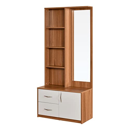 Image of MAMTA DECORATION Engineered Wood Dressing Table with Storage for Living Room Bedroom Wooden Vanity Tables (Teak Finish)