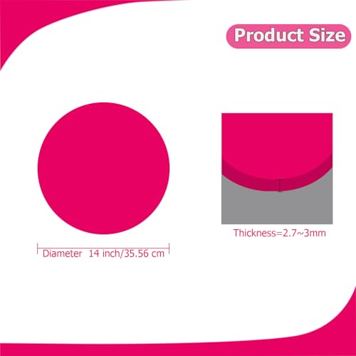 Image of 2 Pack Round Acrylic Sheet, 2.7~3mm Thick Acrylic Plastic Sheets Plexiglass Boards for Laser Cutting and DIY Craft Projects (Opaque Pink, 14 Inch Diameter)