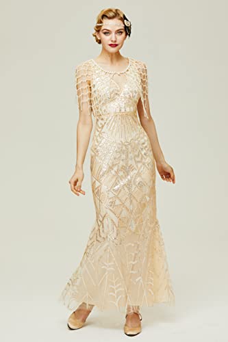 BABEYOND Pearl Cape for Women Evening Shawl Beaded Night Vintage Cover Up for Party4