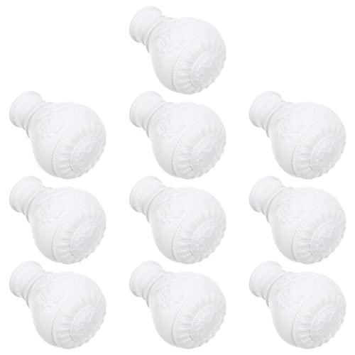 FAVOMOTO 10pcs Curtain Rod Ends Simple Design Finials for Elegant Window Decor Easy to Install Roman Pole Accessories for Use