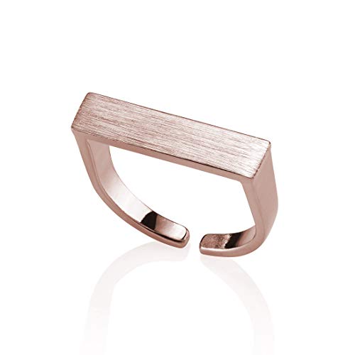 Bague en métal brossé géométrique pour femme au fini mat haut de gamme