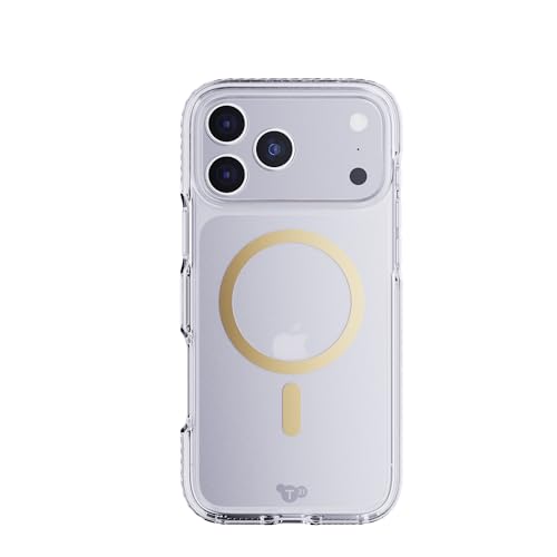 Protection iPhone 17 Pro Max Tech21 EvoCrystal MagSafe luxe Or métallique