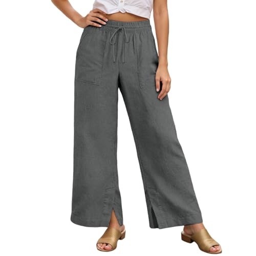 Pantalon décontracté femme couleur unie pour vacances et bureau