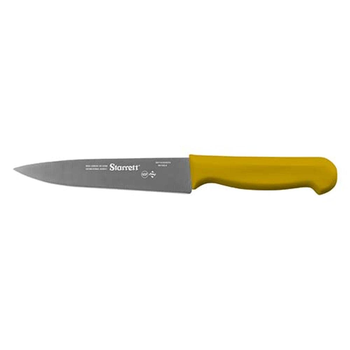 Starrett Coltello Da Chef 6 Pollici (150mm) Lama Triangolare Stretta. Manico Giallo Antimicrobico. Qualità Professionale Per La Tua Cucina. - 2