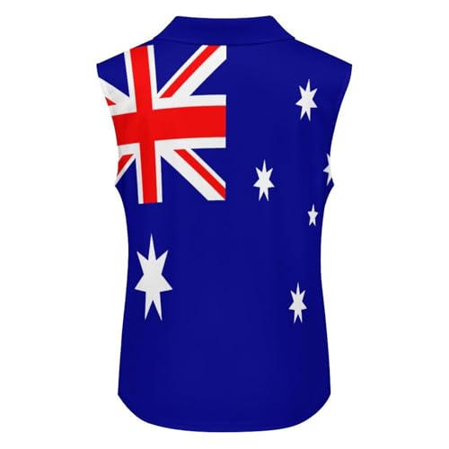 Polo sin mangas para mujer ideal para golf y tenis con diseño de bandera 4