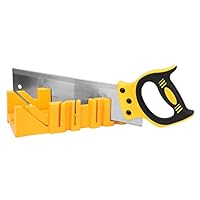 Gehrungslade Schneidlade Mit Säge, Gehrungskasten mit Rückensäge Gehrungslehre Schneidwerkzeug Aus Kunststoff Mit Sägefach Gehrungssägenkasten für Holzarbeiten, 22.5° 45° 90° Winkel Einstellbar