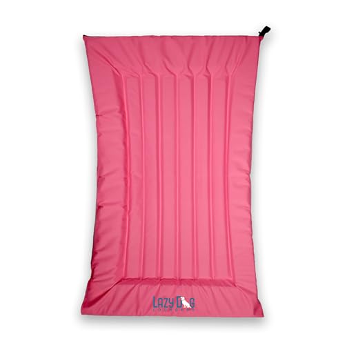 Lazy Dog Loungers Dog Pool Float, Raft for Dogs and Pets - Semi-Submersible to Keep Your Dog Cool - Lake, Pool, River and Boat (Large, Pink)