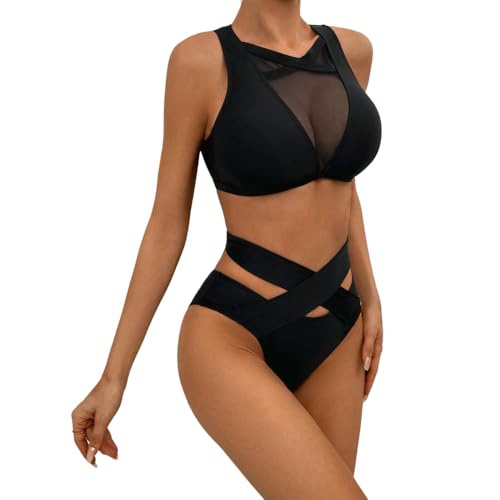 Ropa Pole Dance Mujer, Indumentaria Pole Dance, Top Deportivo Cruzado con Transparencia, Shorts de Cintura Alta, Indumentaria Sexy Deportiva para Pole Sport, Pole Exotic (M)