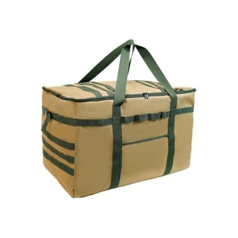 PSKER 53L/81L Duffel Bags for Traveling, Large Camping Storage Bag, Foldable Gym Sports Bag, Lightweight & Waterproof Tactical Tote Bag for Men Women(Khaki,81L) Cover