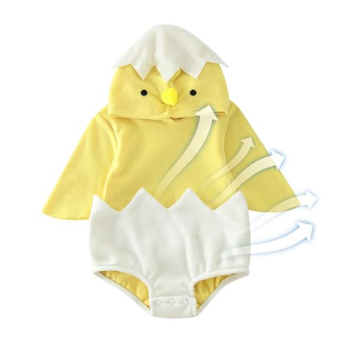 Trajes de pollo para bebés, trajes de chica de bebé | Mono de animales - Halloween adorable cría de pollo con mangas largas