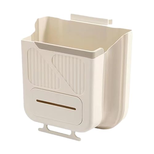 Bote de Basura Montado en la Pared - Bote de Basura Plegable, Contenedor de Basura Colgante | Cubo de basura con tapa para montaje en pared, cubo de basura plegable compacto, cesta de basura que ahorr