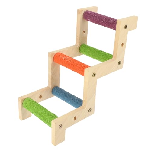 Toddmomy Bird Ladder Toy Parrot Cage Accessory Natural Wood Z- Safe for Chewing Playing Parrot Training Ladder