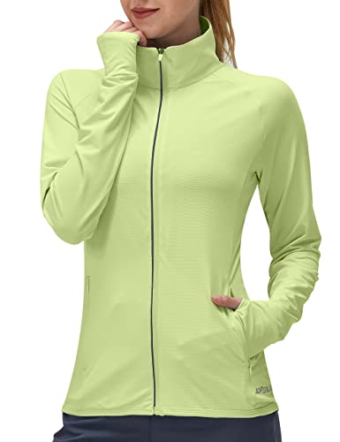 Women's UPF 50+ UV Sun Protection Clothing Long Sleeve Athletic Hiking Shirts Lightweight SPF Zip Up Outdoor Jacket