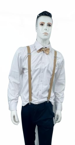 Image of Men's Suspenders Bowtie Set Elastic Y Shape Style Women's Suspenders Bowtie For Wedding&Formal Events
