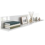 HOMCOM Mensola da Muro per Soggiorno e Camera da Letto, Spessore 1.5 cm, Libreria da Paret...