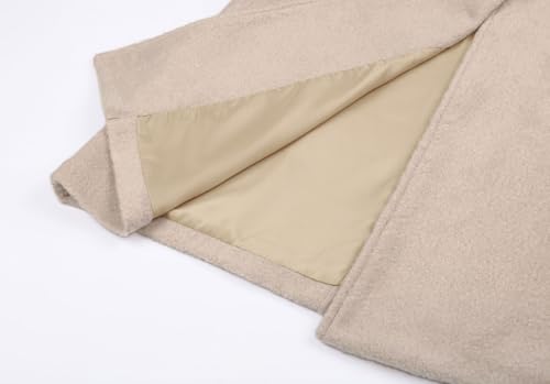 CHARTOU Übergroßer langer Wintermantel für Damen, warme Wollmischung, Erbsenmantel, aprikose, Medium