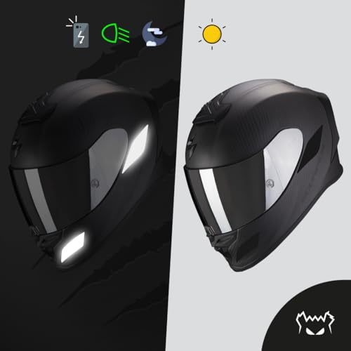 Fear The Yellow Bear© Easy Replica Scorpion Exo R1 Evo Air™, Kit 5 Stickers réfléchissants REPOSITIONNABLES, pour Casque Moto, 3M™ Technology (Noir, Scorpion EXO R1 Evo AIR) – vue 4