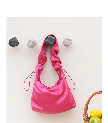 Drawstring Nylon Messenger Bag Underarm Bag Pleated One-shoulder Handbag2