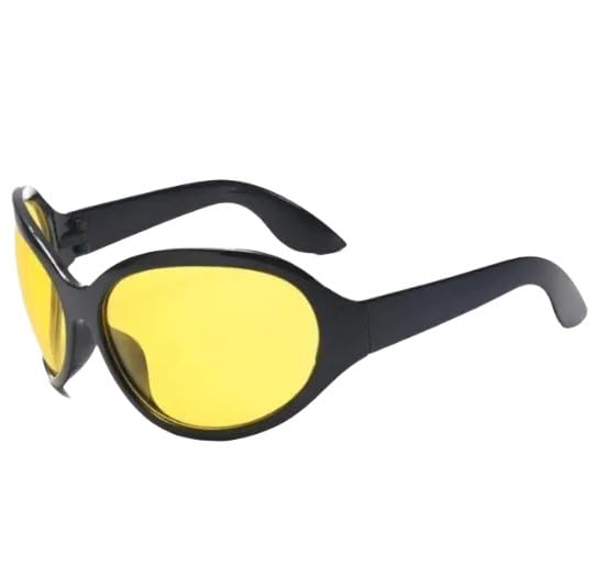 Stylish Y2K Oversized Oval Sunglasses with Red and Yellow Lenses3
